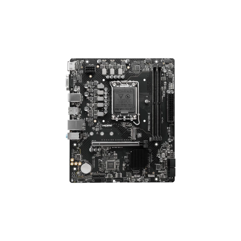 Msı Mb Pro H610M-E Soket 1700 Ddr5 5600Mhz(Oc) Hdmı Vga M.2 Usb3.2 1X 1G Lan Matx