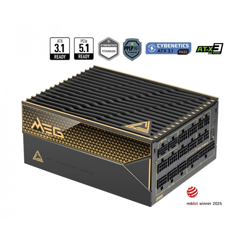 MSI MEG AI1600T PCIE5 1600W80+ TITANIUM FULMODULAR