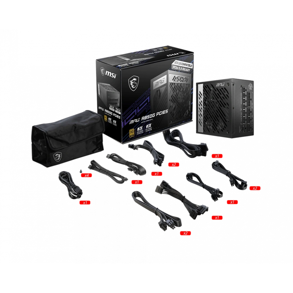 MSI MPG A850G PCIE5 850W 80+ GOLD POWER SUPPLY