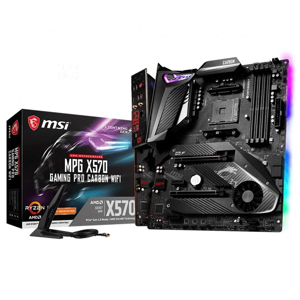 Msı Mpg X570 Gamıng Pro Carbon Wıfı Am4 Ddr4 4400Mhz (Oc) 2X M.2 Usb 3.2 Hdmı Rgb Atx