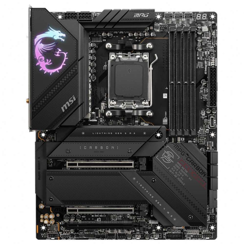 MSI MPG X670E CARBON WIFI AM5 DDR5 6600MHZ(OC) 4X M.2 USB 3.2 HDMI DP 2.5G LAN AMD WIFI 6E RGB ATX
