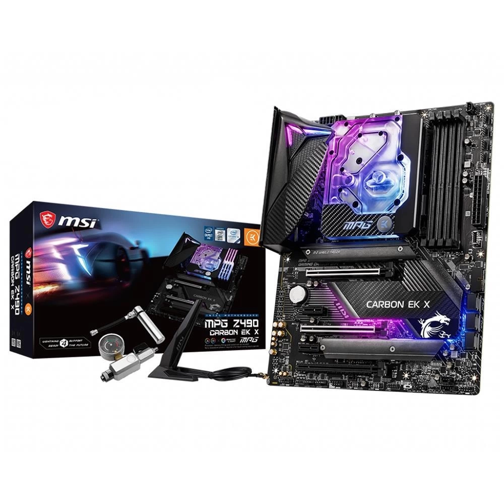 MSI MPG Z490 CARBON EK X SOKET 1200 DDR4 4800 (OC) PCI-E Gen 4 ,M.2 USB3.2 RGB 1x 2.5G LAN ATX