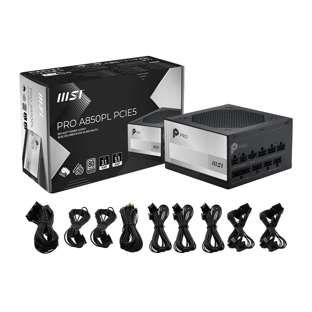 MSI PRO A850PL PCIE5 850W 80+ PLATINUM PSU