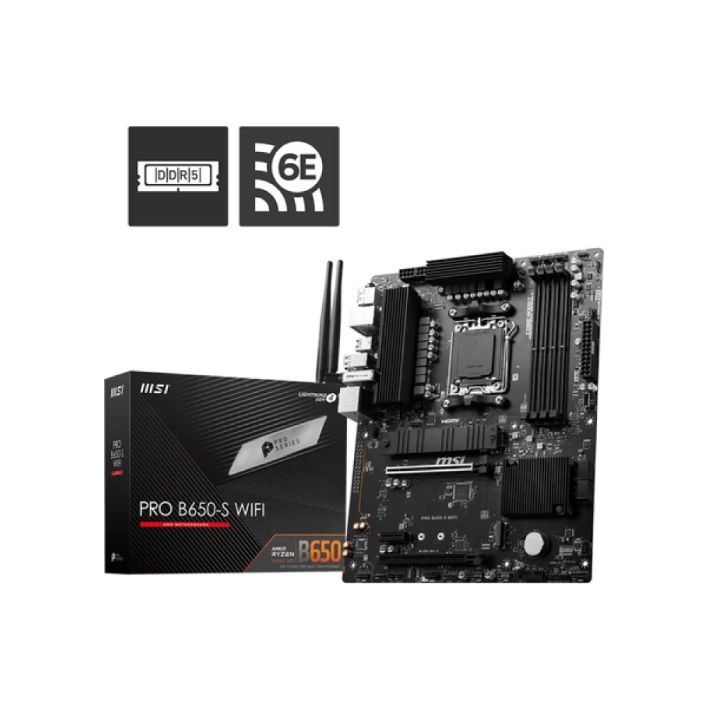 MSI PRO B650-S WIFI AM5 DDR5 7200MHZ(OC) HDMI DP M.2 USB3.2 2.5G LAN WI-FI 6E ATX