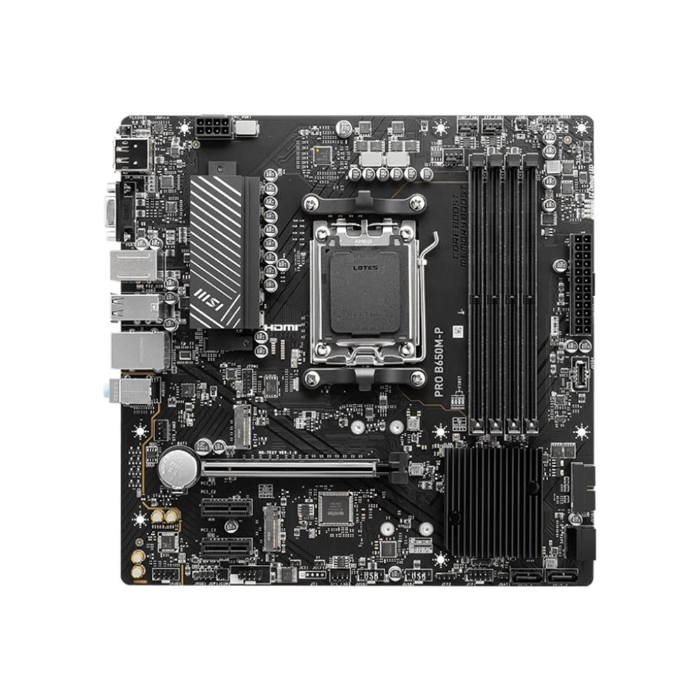 MSI PRO B650M-P AM5 DDR5 6000MHZ(OC) HDMI VGA DP M.2 USB3.2 2.5G LAN MATX