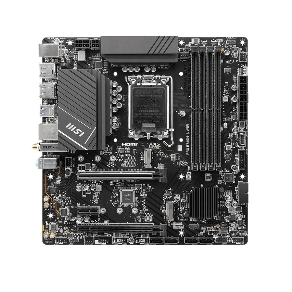 MSI PRO B760M-A WIFI SOKET 1700 DDR5 6800(OC) PCI-E M.2 USB3.2 HDMIDP 1X 2.5G LAN WI-FI 6E MATX