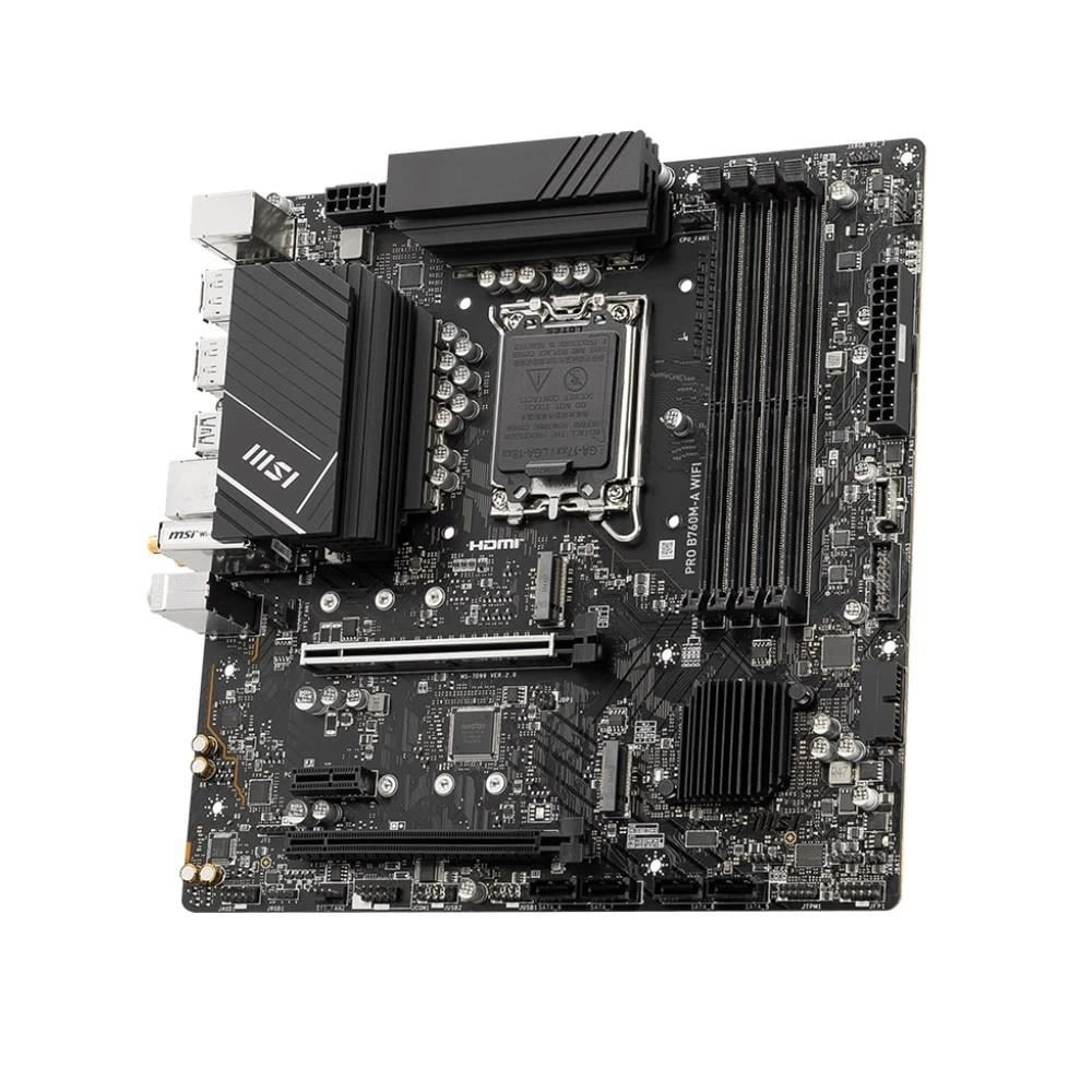 MSI PRO B760M-A WIFI SOKET 1700 DDR5 6800(OC) PCI-E M.2 USB3.2 HDMIDP 1X 2.5G LAN WI-FI 6E MATX