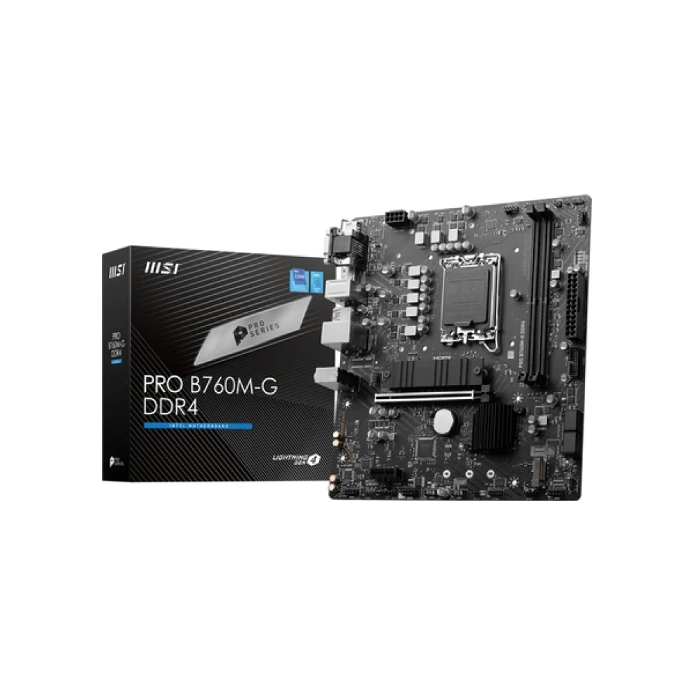 MSI PRO B760M-G DDR4 SOKET 1700 DDR4 4800(OC) PCI-E M.2 USB3.2 HDMIDPVGA 1X 2.5G LAN MATX