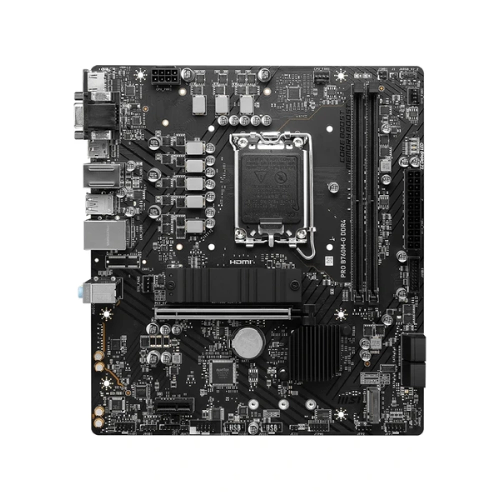 MSI PRO B760M-G DDR4 SOKET 1700 DDR4 4800(OC) PCI-E M.2 USB3.2 HDMIDPVGA 1X 2.5G LAN MATX