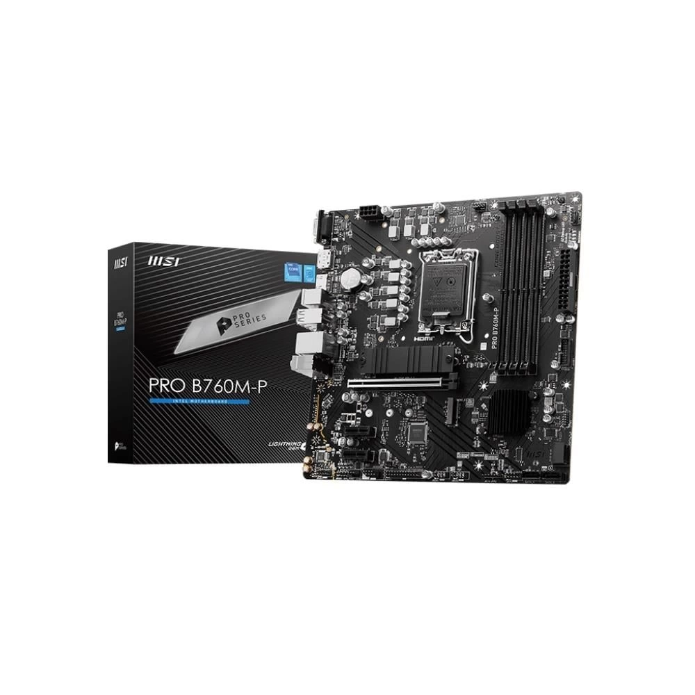 Msı Pro B760M-P Soket 1700 Ddr5 6800(Oc) Pcı-E M.2 Usb3.2 Hdmıdpvga 1X 1G Lan Matx