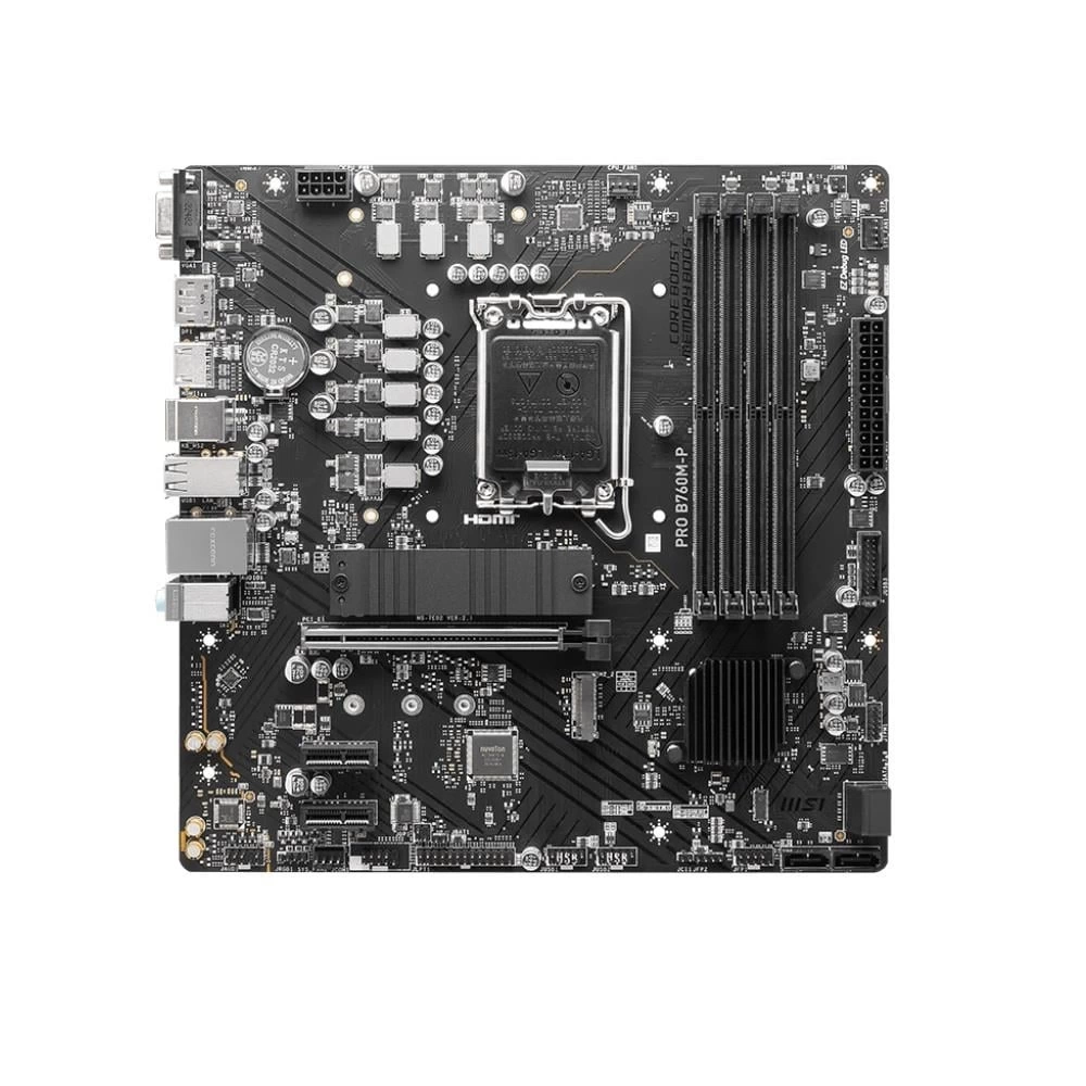 Msı Pro B760M-P Soket 1700 Ddr5 6800(Oc) Pcı-E M.2 Usb3.2 Hdmıdpvga 1X 1G Lan Matx
