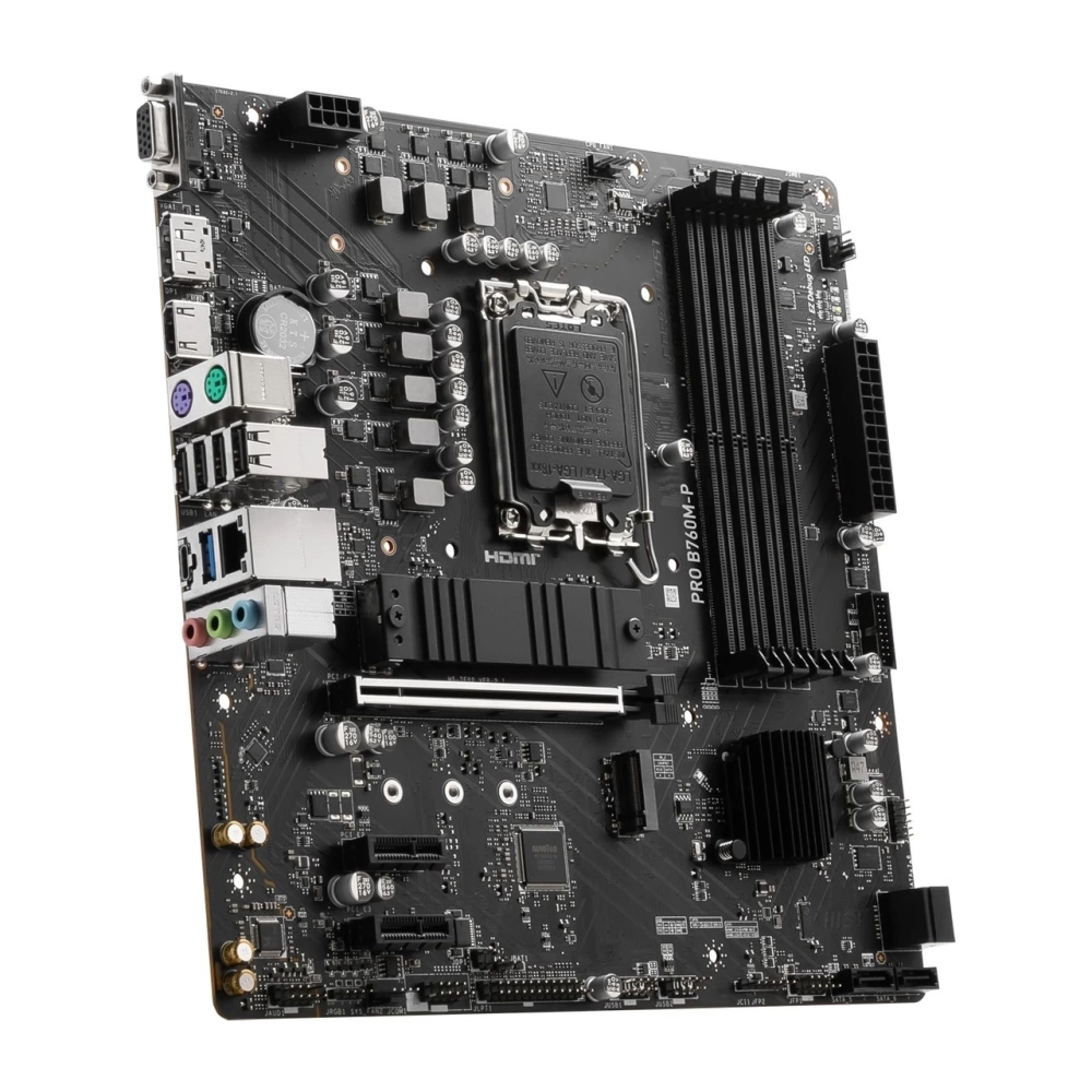 MSI PRO B760M-P SOKET 1700 DDR5 6800(OC) PCI-E ,M.2 USB3.2 HDMI,DP,VGA 1x 1G LAN mATX Anakart