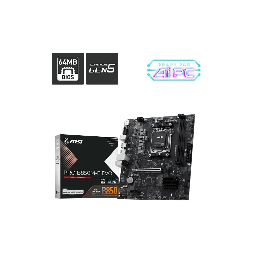 MSI PRO B850M-E EVO DDR5 ANAKART 8200MHz(OC)