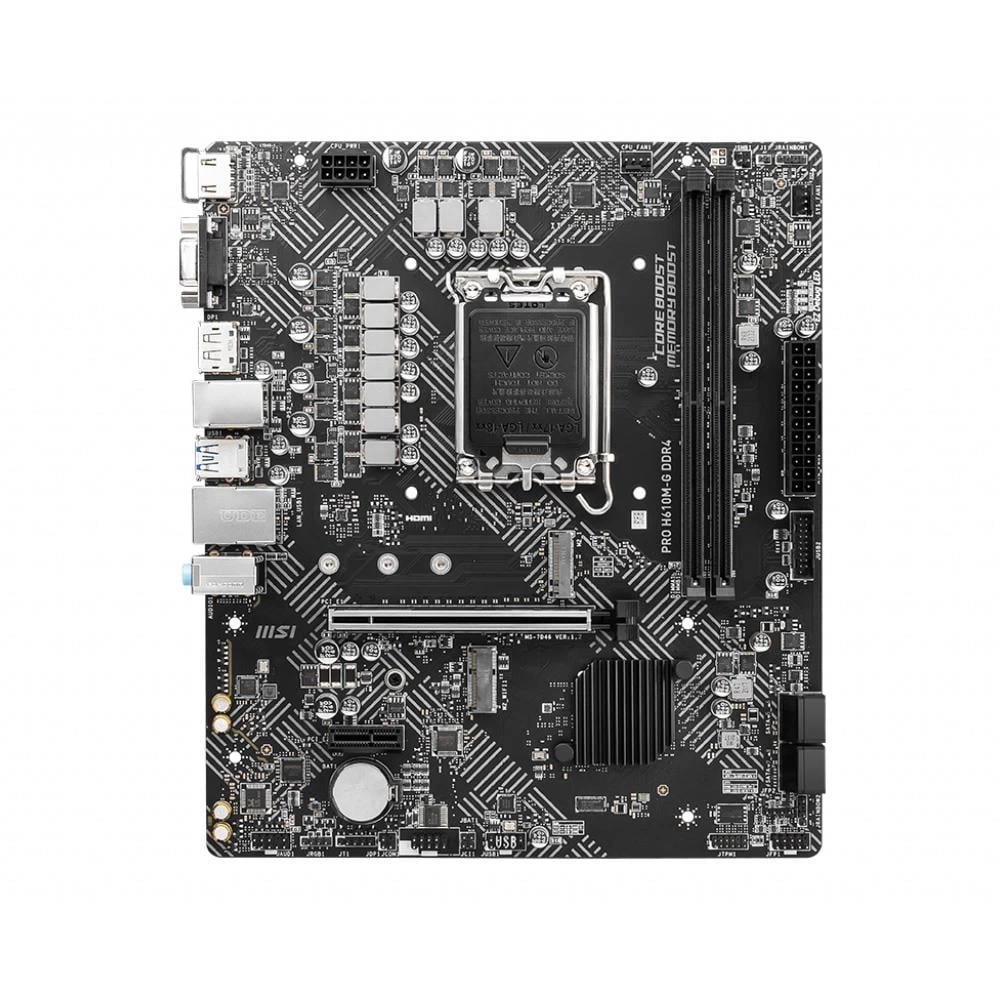 MSI PRO H610M-G DDR4 SOKET 1700 DDR4 3200(OC) PCI-E GEN 4 M.2 USB3.2 1X 1G LAN MATX