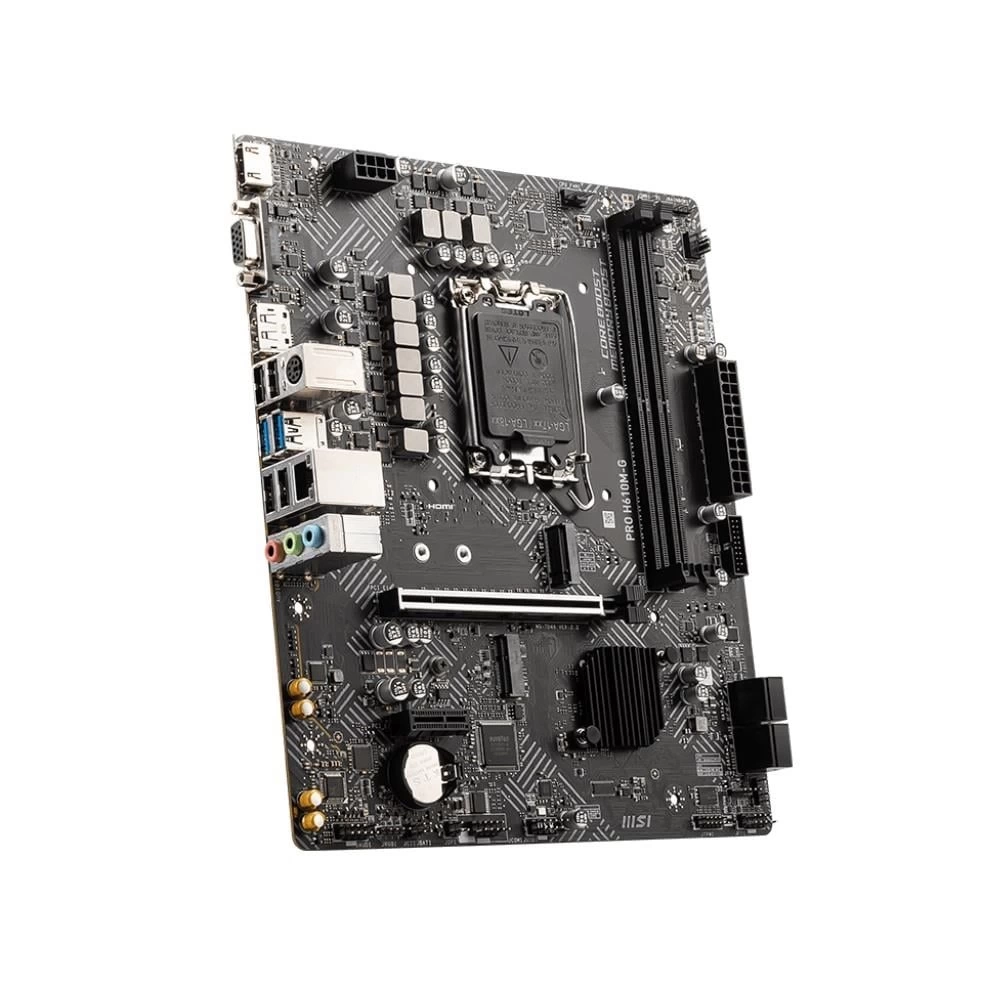 MSI PRO H610M-G SOKET 1700 DDR5 5600MHZ(OC) HDMI VGA DP M.2 USB3.2 1X 1G LAN MATX