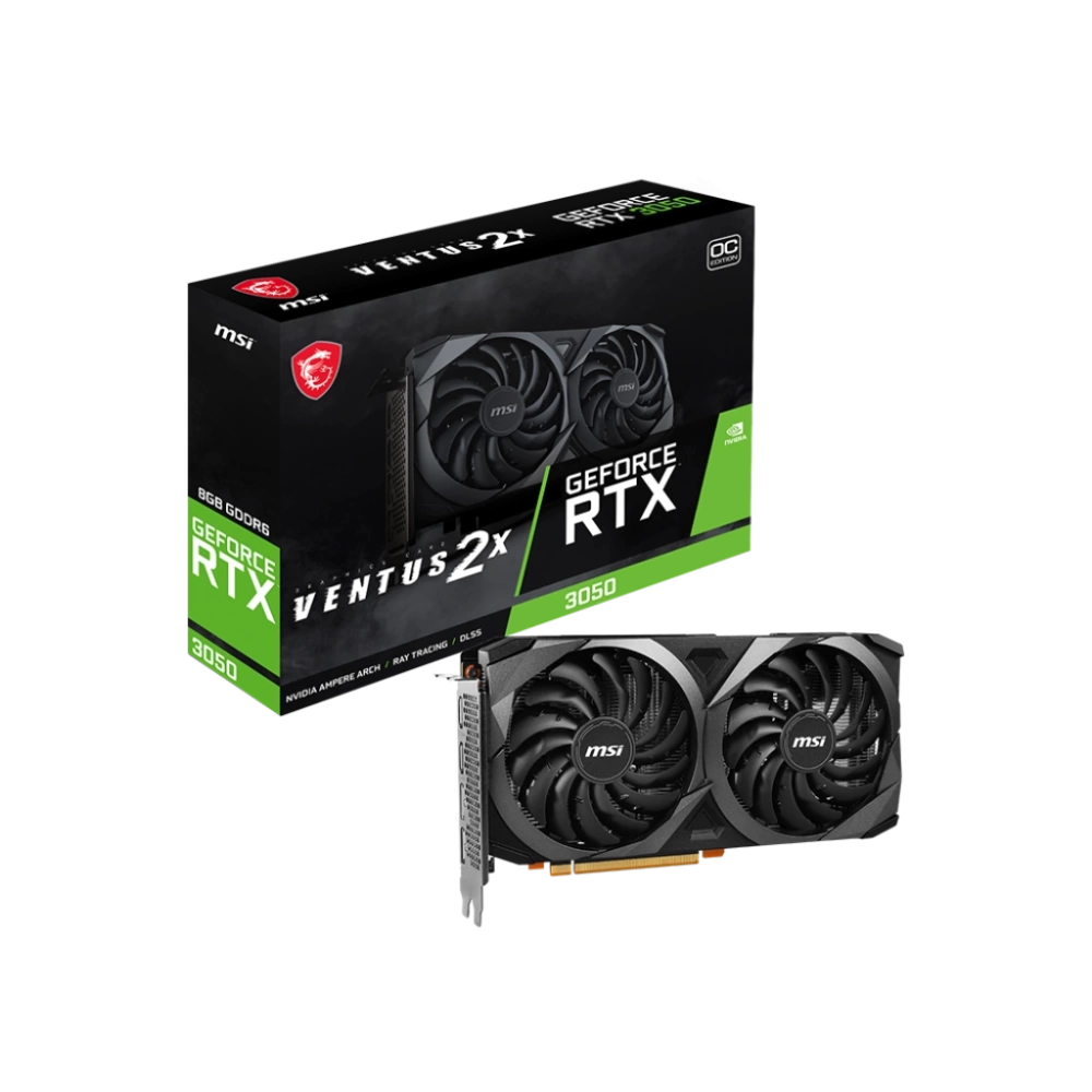 MSI VGA GEFORCE RTX 3050 VENTUS 2X 8G OCV1 RTX3050 8GB GDDR6 128B DX12 PCIE 4.0 X8 (3XDP 1XHDMI)