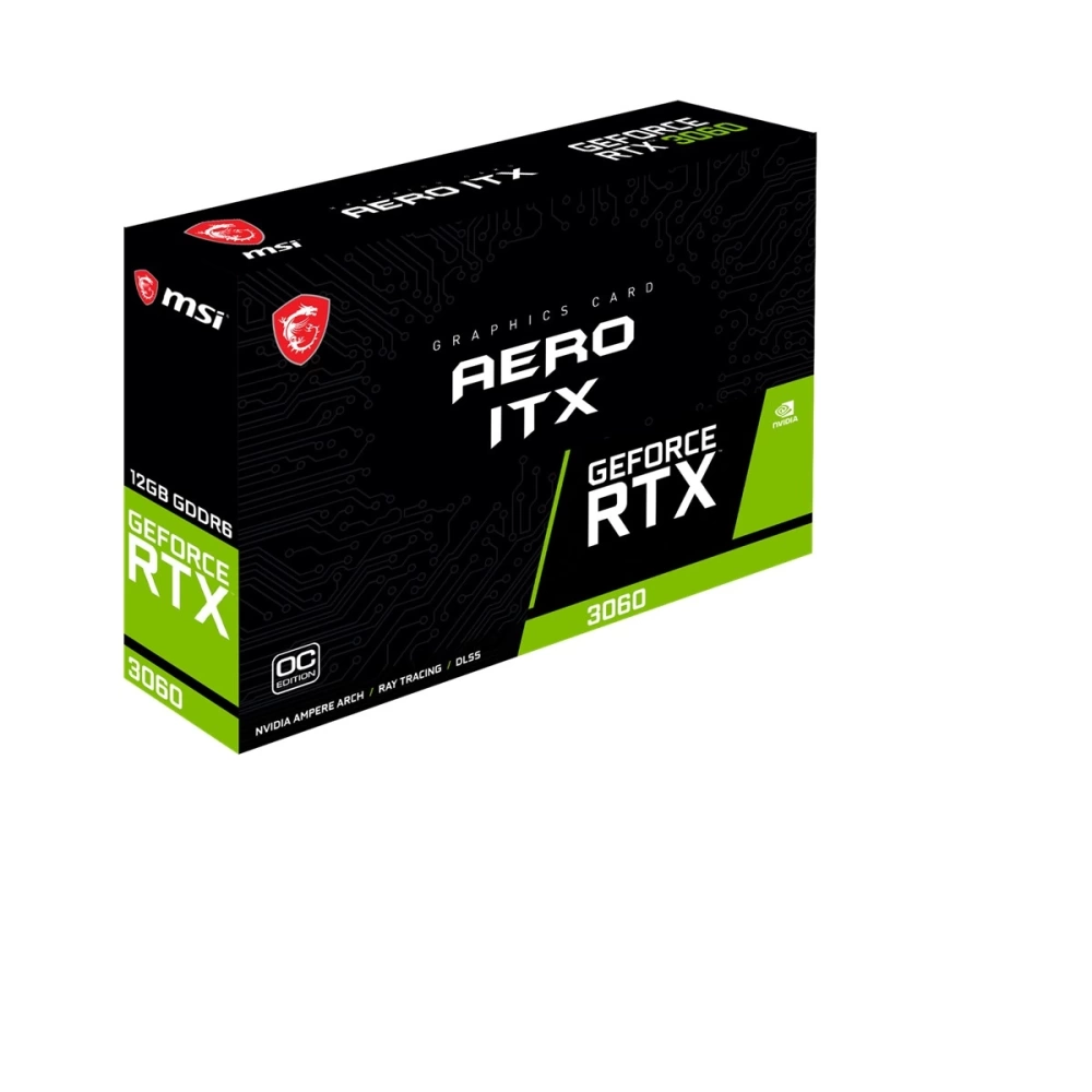 MSI VGA GEFORCE RTX 3060 AERO ITX 12G OC RTX3060 12GB GDDR6 192B DX12 PCIE 4.0 X16 (3XDP 1XHDMI)