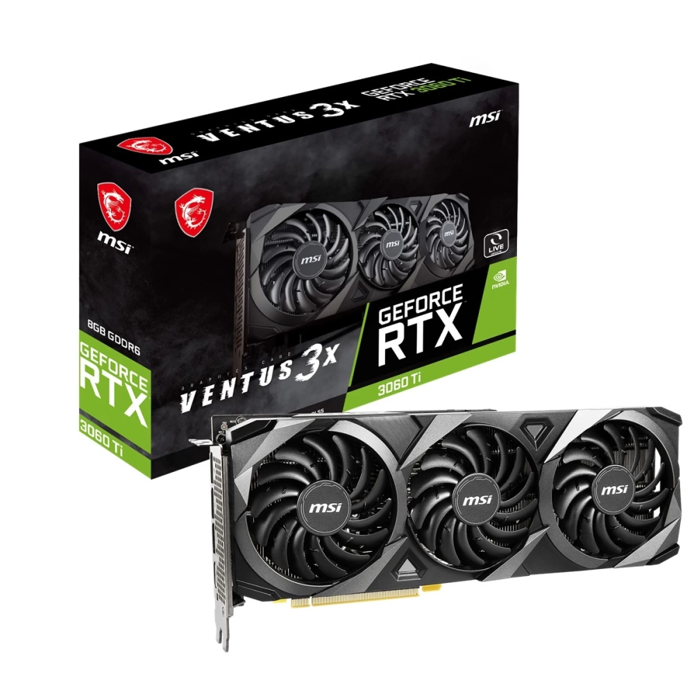MSI VGA GEFORCE RTX 3060 TI VENTUS 3X 8GD6X OC RTX3060TI 8GB GDDR6X 256B DX12 PCIE 4.0 X16 (3XDP 1XHDMI)
