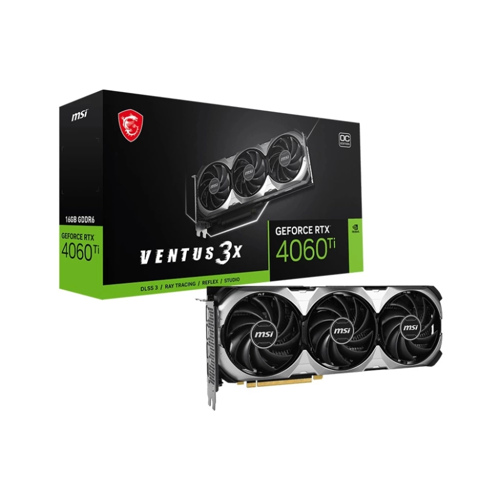 MSI VGA GEFORCE RTX 4060 TI VENTUS 3X 16G OC RTX4060TI 16GB GDDR6 128B DX12 PCIE 4.0 X16 (3XDP 1XHDMI)