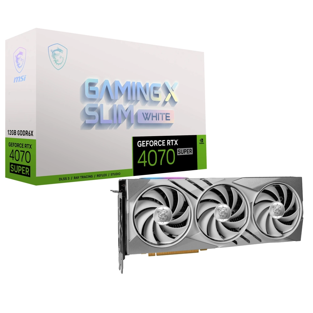MSI VGA GEFORCE RTX 4070 SUPER 12G GAMING X SLIM WHITE RTX4070S 12GB GDDR6X 192B DX12 PCIE 4.0 X16 (3XDP 1XHDMI)
