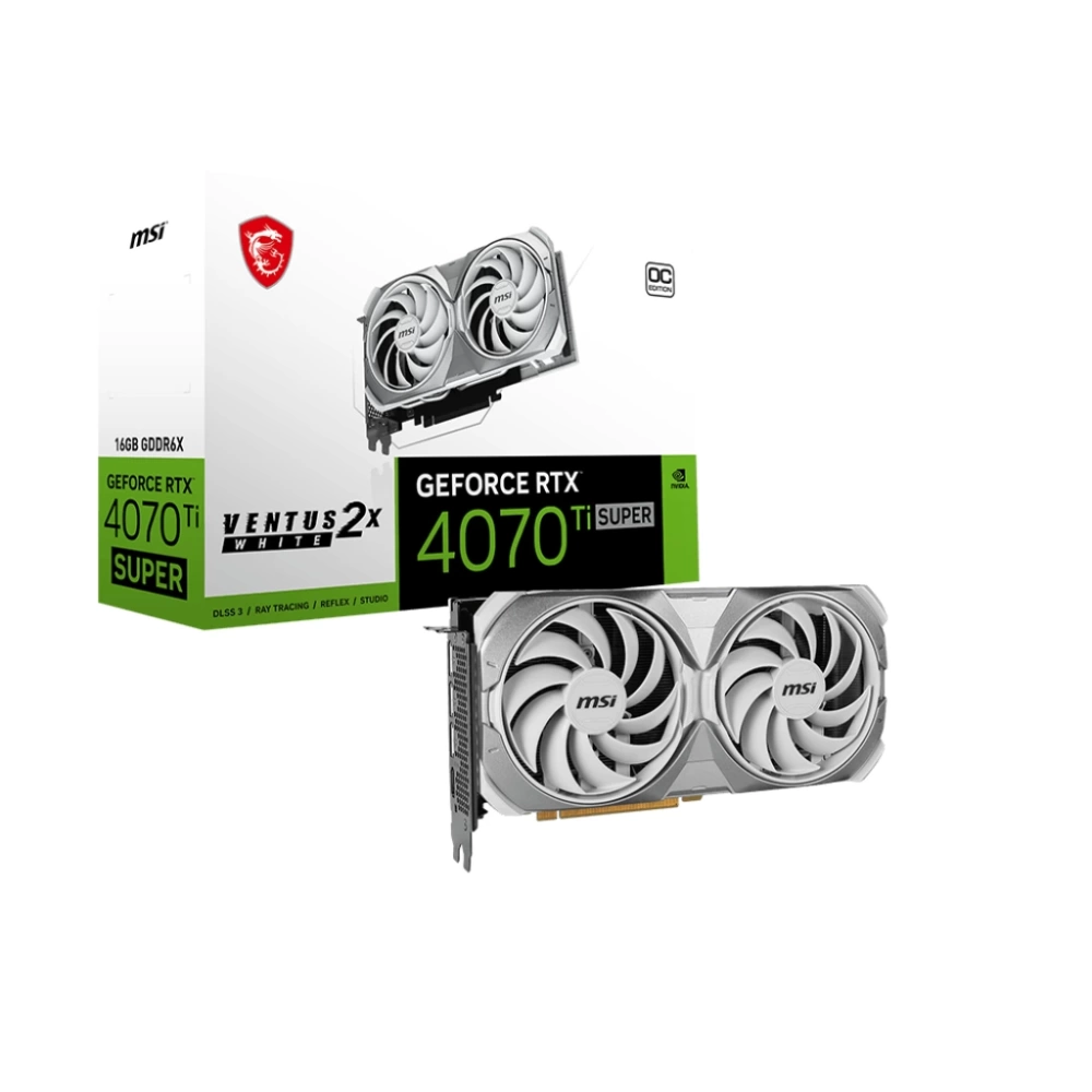 MSI VGA GEFORCE RTX 4070 TI SUPER 16G VENTUS 2X WHITE OC RTX4070TIS 16GB GDDR6X 256B DX12 PCIE 4.0 X16 (3XDP 1XHDMI)