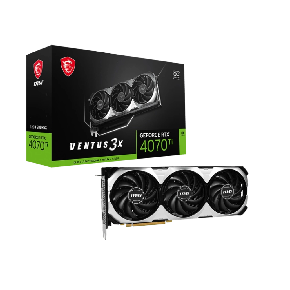 MSI VGA GEFORCE RTX 4070 TI VENTUS 3X 12G OC RTX4070 TI 12GB GDDR6X 192B DX12 PCIE 4.0 X16 (3XDP 1XHDMI)