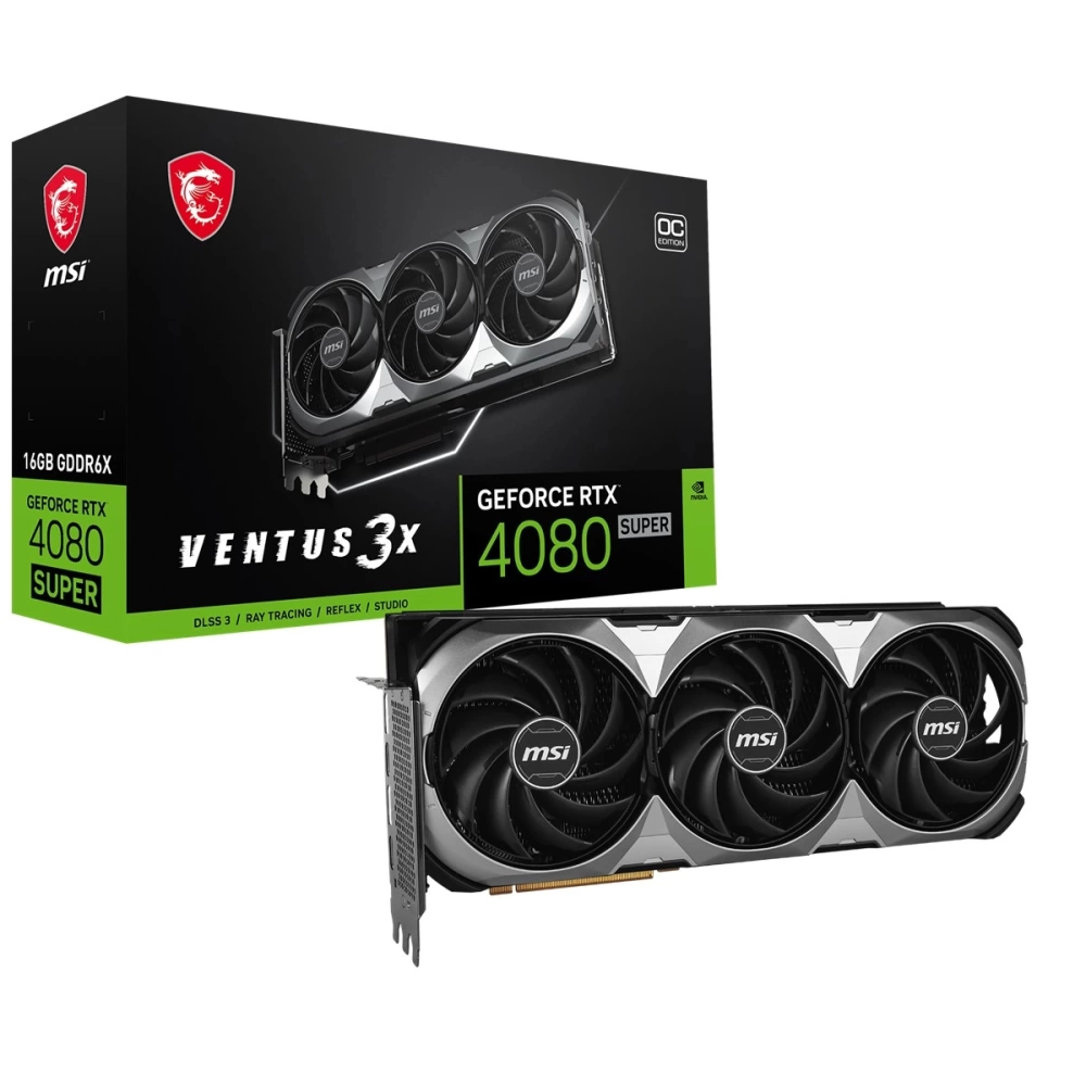 MSI VGA GEFORCE RTX 4080 SUPER 16G VENTUS 3X OC RTX4080S 16GB GDDR6X 256B DX12 PCIE 4.0 X16 (3XDP 1XHDMI)