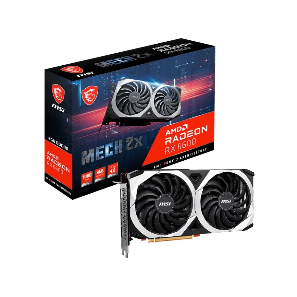 MSI VGA RADEON RX 6600 MECH 2X 8G RX6600 8GB GDDR6 128B PCIE 4.0 X8 (3XDP 1XHDMI)