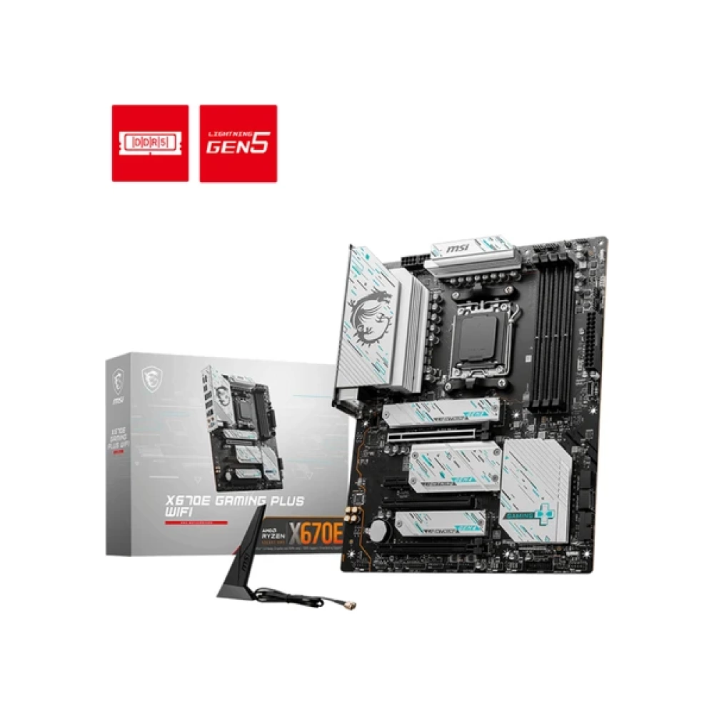 MSI X670E GAMING PLUS WIFI AM5 DDR5 7800MHZ(OC) 4X M.2 USB 3.2 HDMI DP 2.5G LAN AMD WIFI 6E ATX