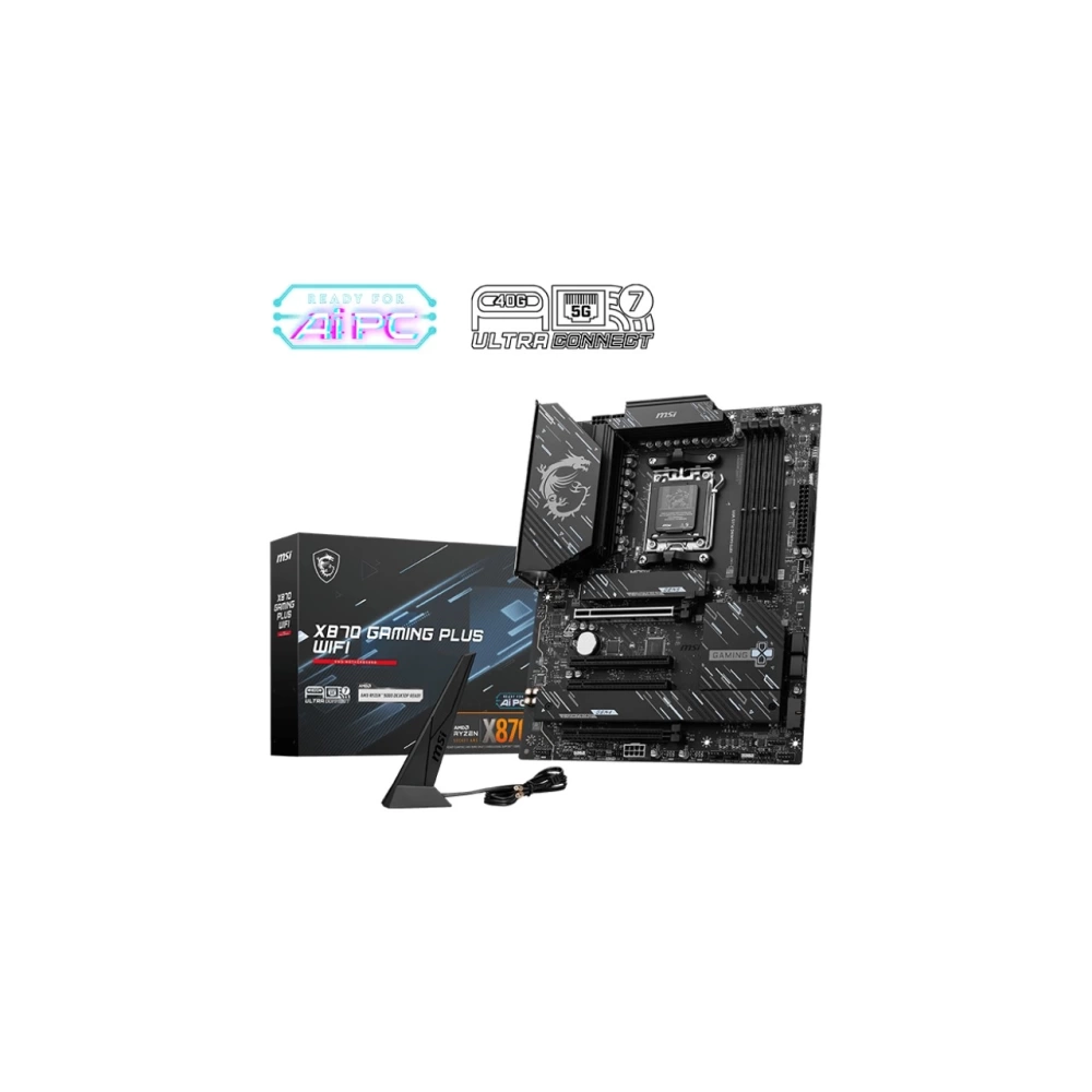 MSI X870 GAMING PLUS WIFI AM5 DDR5 8200MHZ(OC) 3x M.2 USB4 HDMI 5G LAN WIFI 7 RGB ATX