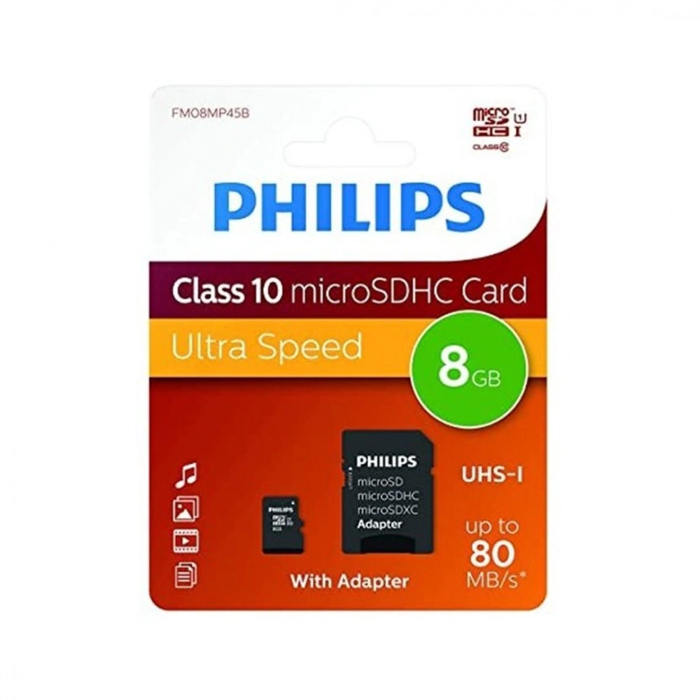 PHILIPS 8GB MICRO SDXC 80 MB/S C10 FM08MP45B/00