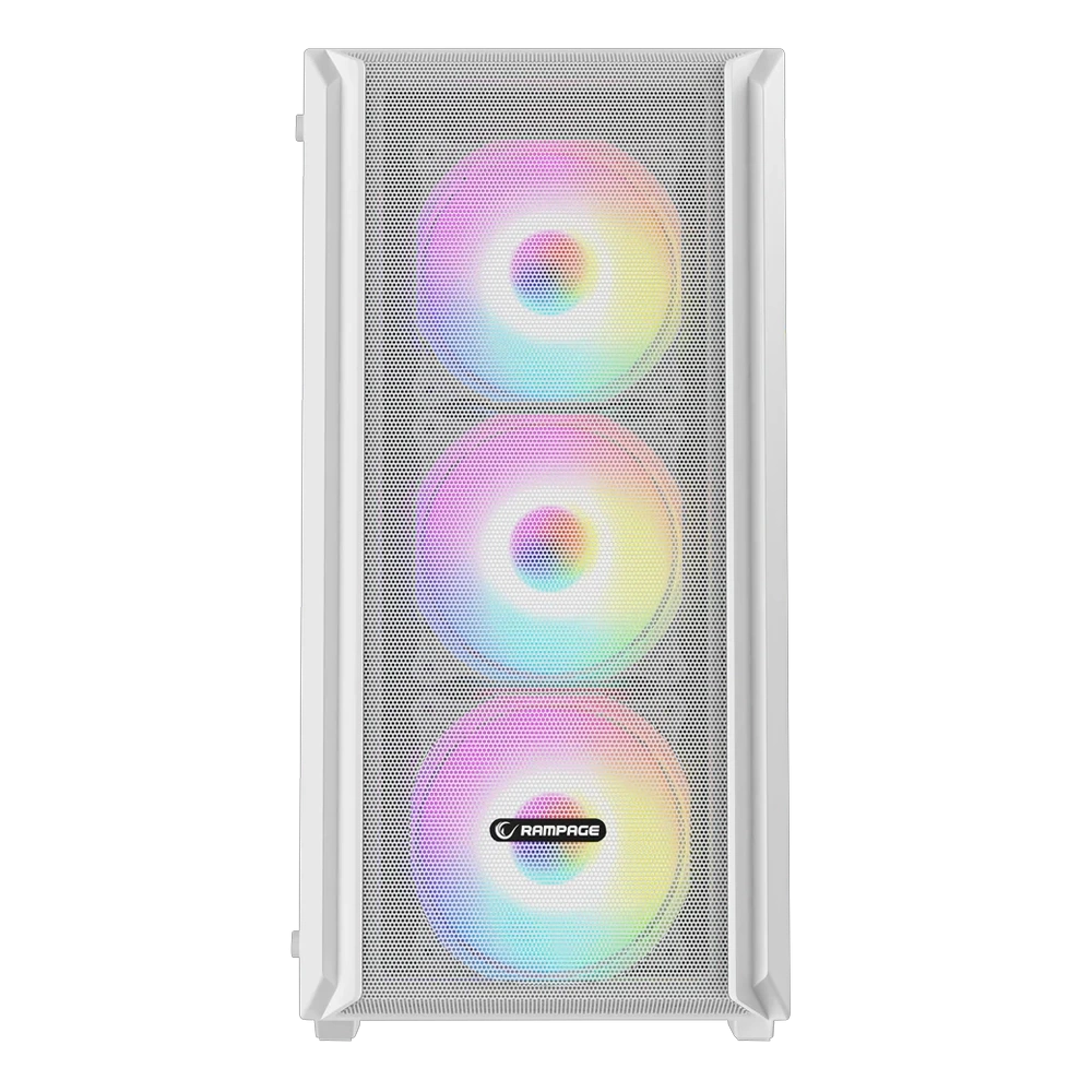 Rampage Beta Mesh 650W 80 Plus Standart 4*12Cm Argb Fan Temperli Camlı Mid-T Beyaz Oyuncu Kasası