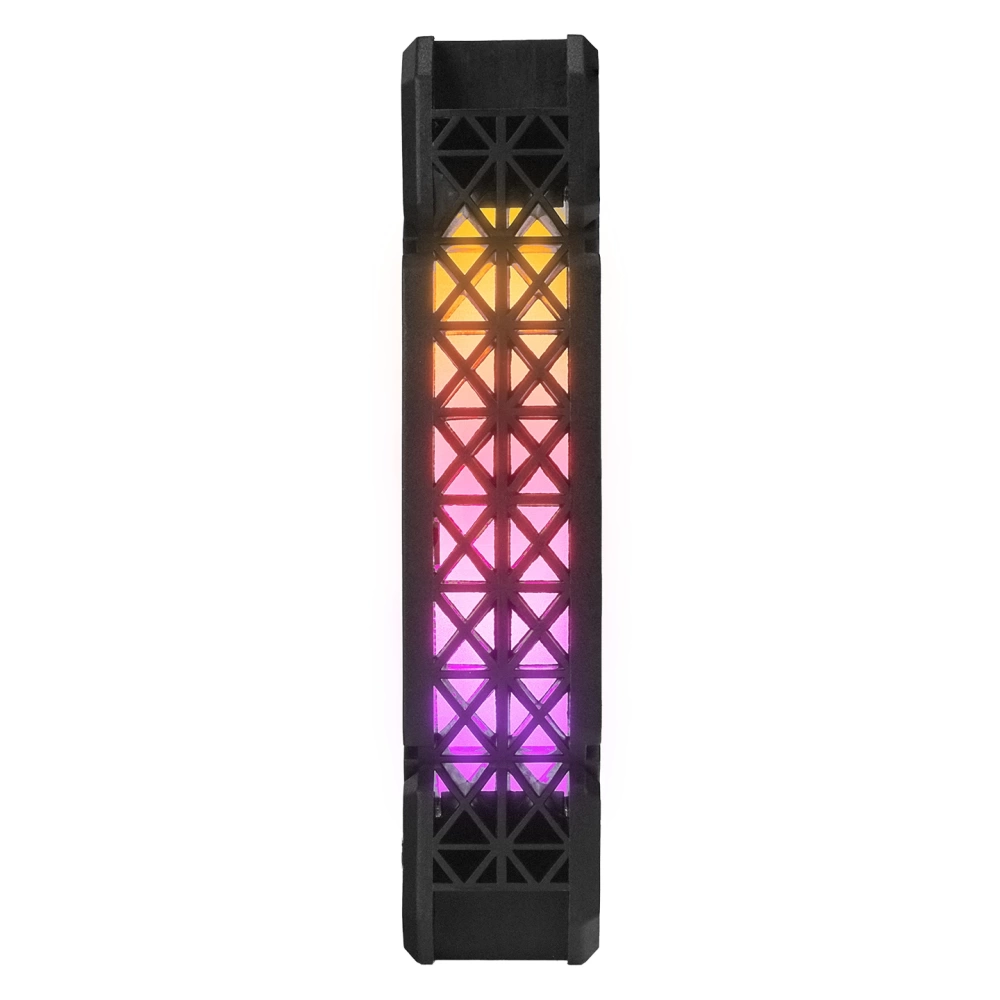 RAMPAGE CROSS F20 38CFM 1200RPM 12CM RAİNBOW 3P+4P MOLEX SOKETLİ SİYAH KASA FANI