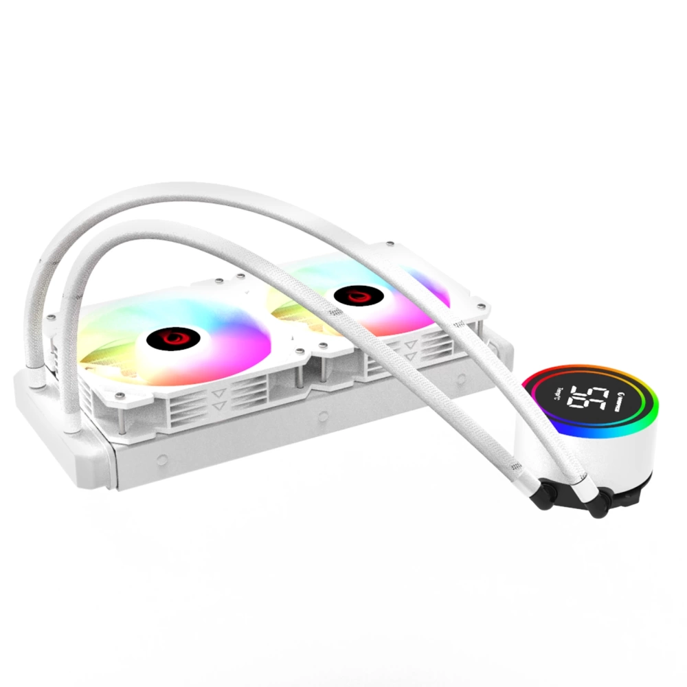 RAMPAGE HELIOS C15 BEYAZ 12CM FAN SICAKLIK GÖSTERGELİ INTEL LGA1700/AMD AM5 ARGB 240MM SIVI SOĞUTMALI CPU FAN
