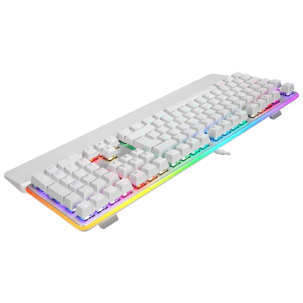RAMPAGE KB-R96 ULTIMATE BEYAZ OPTİCAL SWİTCH FULL RGB VE METAL GÖVDELİ SU GEÇİRMEZ GAMİNG OYUNCU MEKANİK KLAVYE