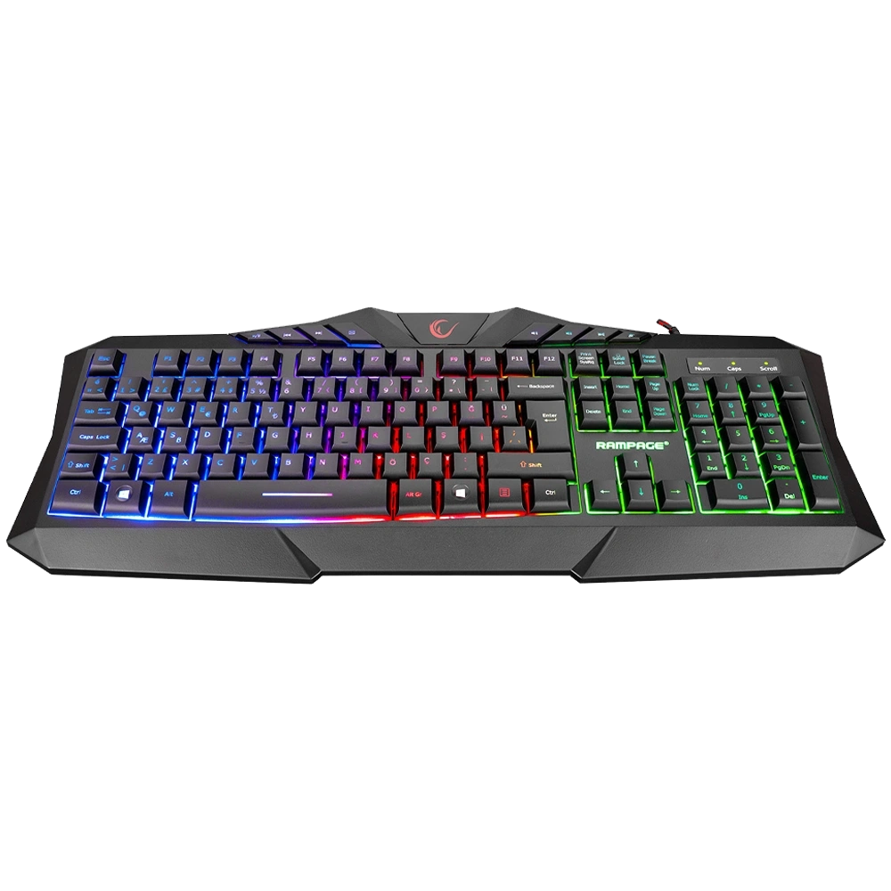 RAMPAGE KM-404 ARGENTI RAİNBOW AYDINLATMALI USB GAMİNG COMBO Q KLAVYE + KULAKLIK + MOUSE + MOUSEPAD