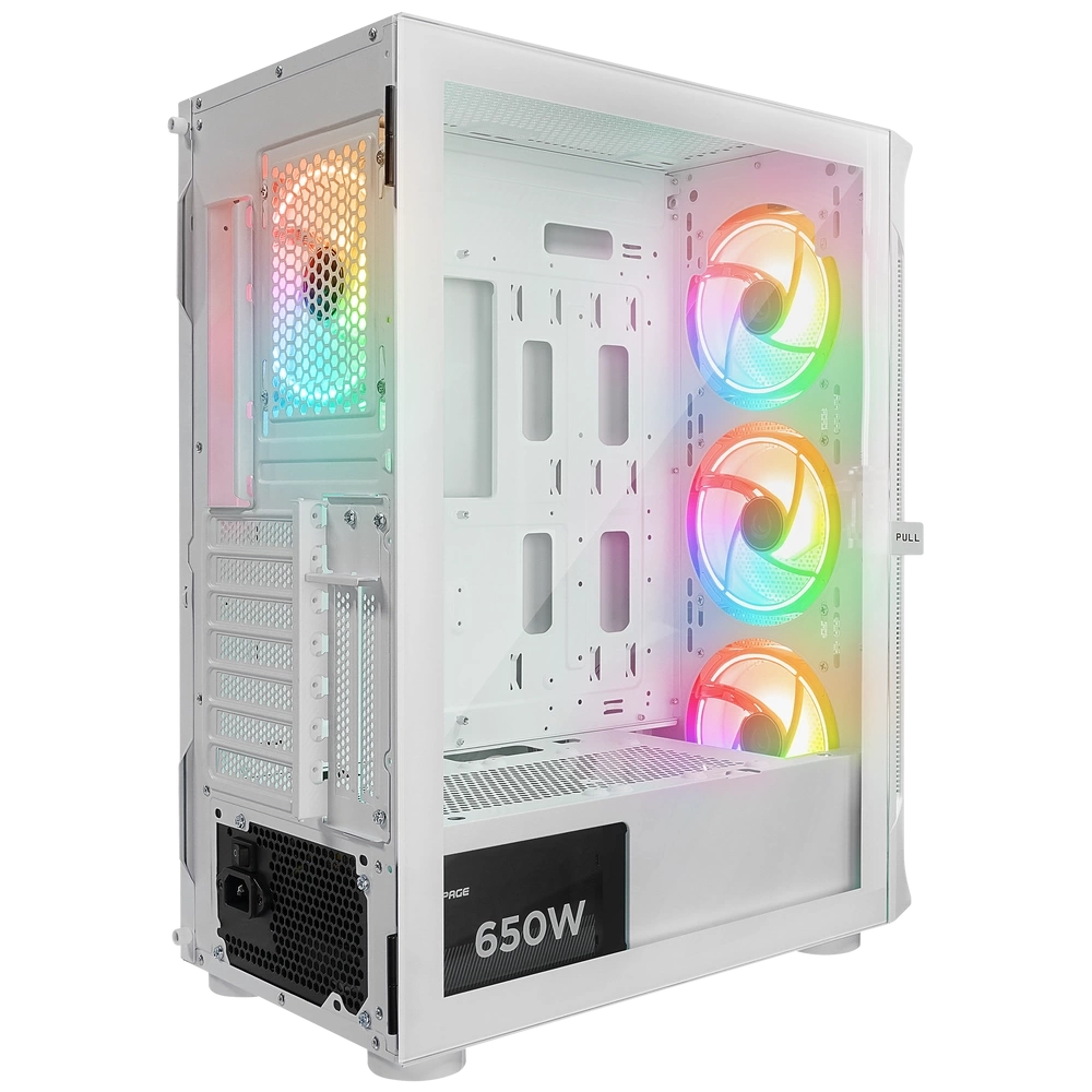 RAMPAGE PROLIX MESH 650W 80+ BEYAZ 4*12CM ARGB FAN MANYETİK TEMPERLİ CAMLI ATX MİD-T GAMİNG OYUNCU KASASI