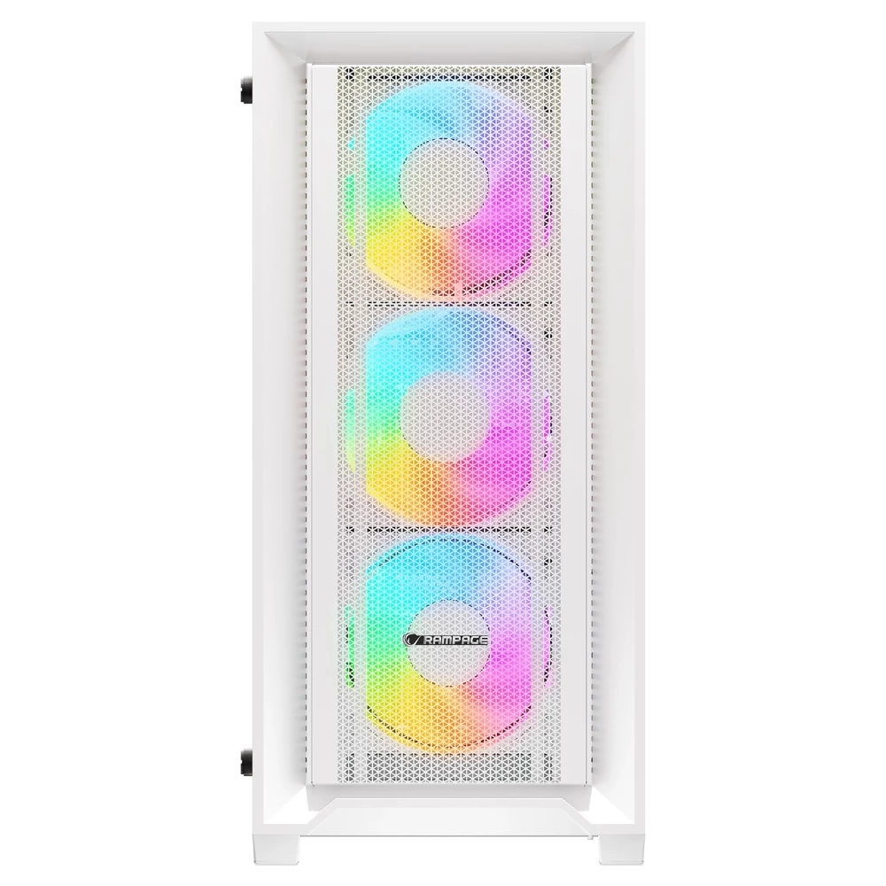 RAMPAGE VOYAGER 750W 80+ BRONZE BEYAZ 4*RGB AUTO FAN ATX MİD-T GAMİNG OYUNCU KASASI RAMPAGE