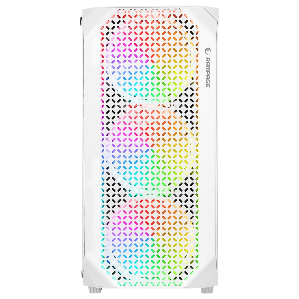 RAMPAGE ZUKO 600W 80+ BRONZE BEYAZ 4*14CM RAİNBOW FAN METAL PANEL TEMPER CAMLI OYUNCU KASASI