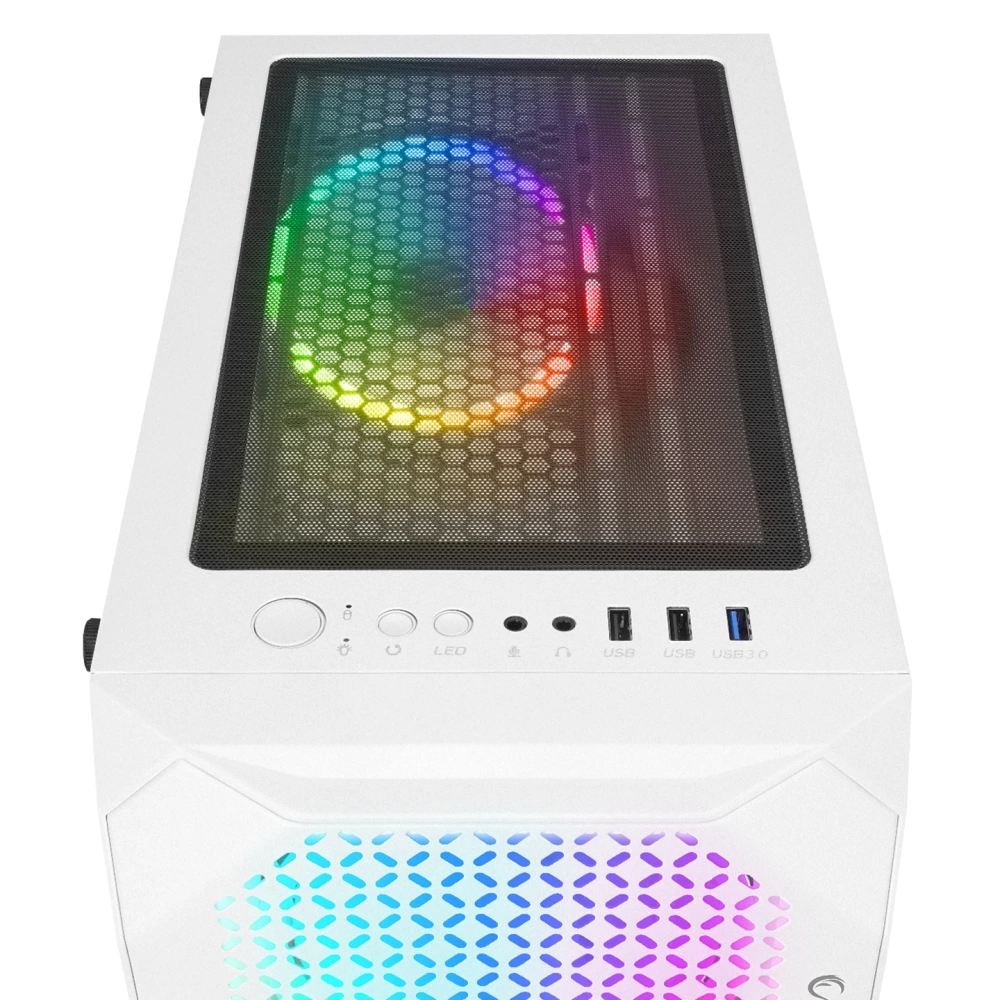 RAMPAGE ZUKO 600W 80+ BRONZE BEYAZ 4*14CM RAİNBOW FAN METAL PANEL TEMPER CAMLI OYUNCU KASASI