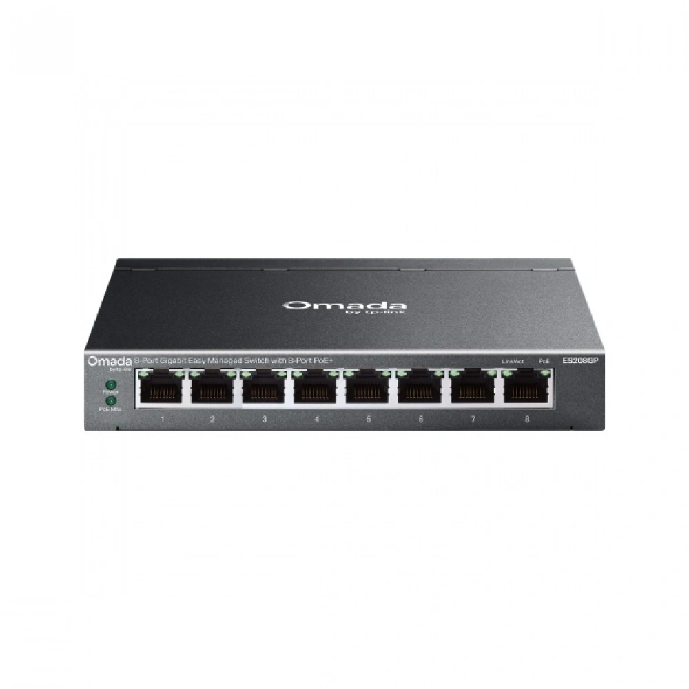 TP-LINK ES208GP 8 PORT YÖNETİLEBİLİR 64W POE SWITCH