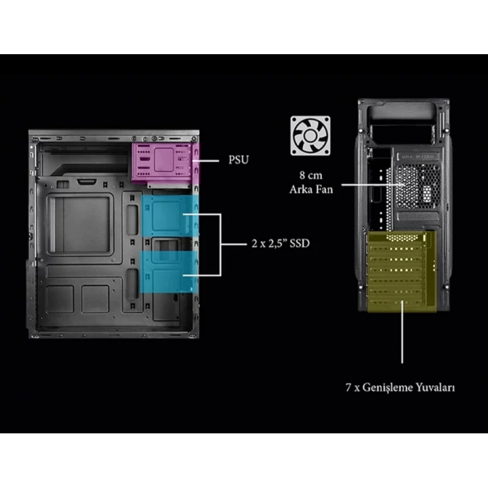 VENTO VS114F 550W MIDI TOWER KASA