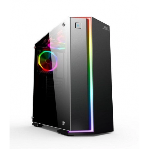 PowerBoost VK-G3906S USB 3.0 Siyah Rainbow RGB Fan Strip Kasa (PSU Yok)