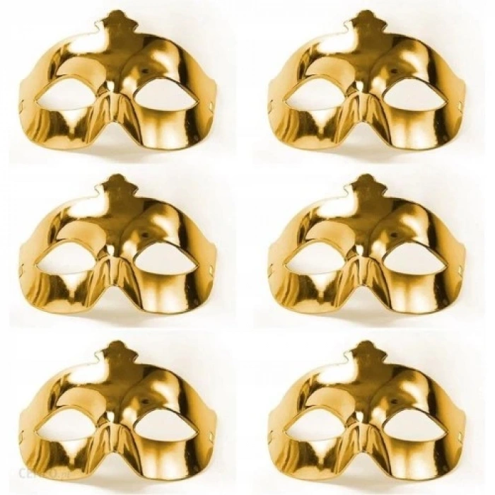 Dodes Altın Metalize Renk Düz Balo Parti Maskesi