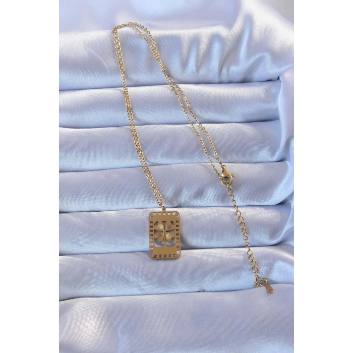 Dodes Dodes 316L Altın Renk İşlemeli Yonca Model Vintage Kolye TG27BKO9267