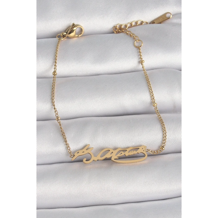 Dodes Dodes 316L Çelik Gold Renk Atatürk İmza Model Kadın Bileklik TG27BB6659