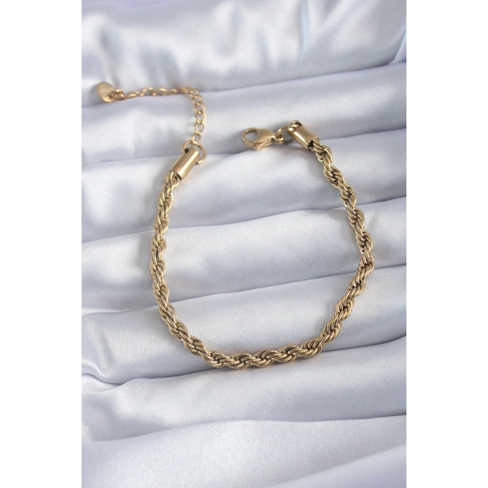 Dodes Dodes 316L Çelik Gold Renk Burgu Model Kadın Bileklik TG27BB5666