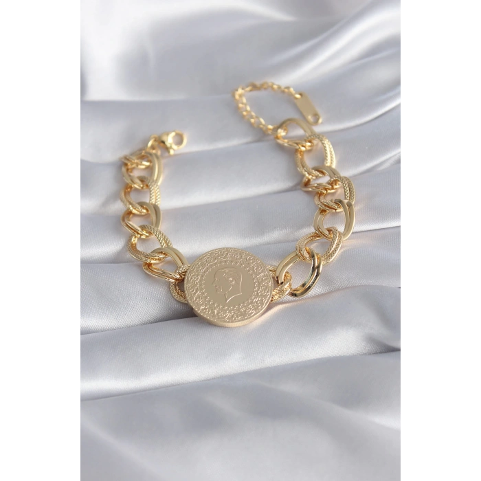 Dodes Dodes 316L Çelik Gold Renk Tam Altın Model Samanyolu Kadın Bileklik TG27BB5866