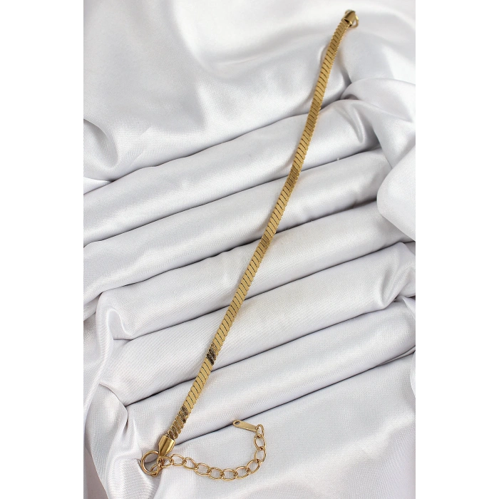 Dodes Dodes 316L Çelik Gold Renk Yassı Zincir Model Kadın Bileklik TG27BB7086