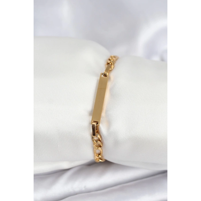 Dodes Dodes 316L Çelik Gold Renk Yazı Yazmaya Uygun Kadın Bileklik TG27BB7918